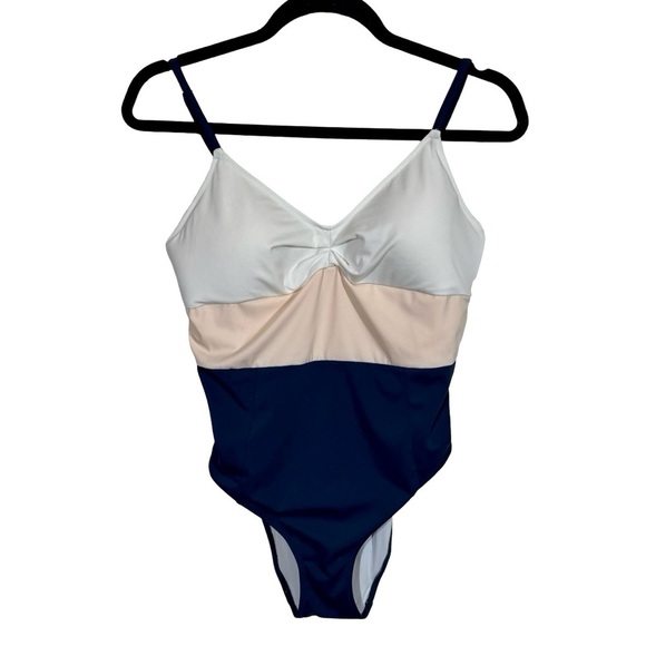 LIVELY Colorblock Ruched Low Back One-Piece Swimsuit Bathing Suit - Picture 8 of 14